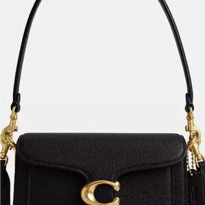 Coach Black Shoulder Bag with Gold Accents
